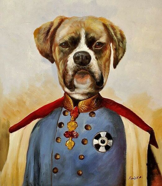 boxer dog in uniform home decor handcrafts /hd print oil painting on canvas wall art picture 210303