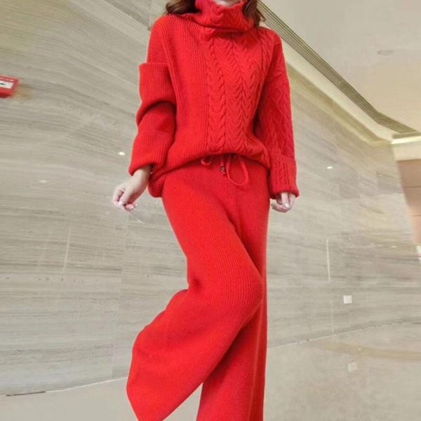 2021 autumn winter women turtleneck sweater knitted sets female fashion loose lazy wind sweater & wide leg pants 2 peice set a36, White
2021 autumn winter women turtleneck sweater knitted sets female fashion loose lazy wind sweater & wide leg pants 2 peice set a36, White