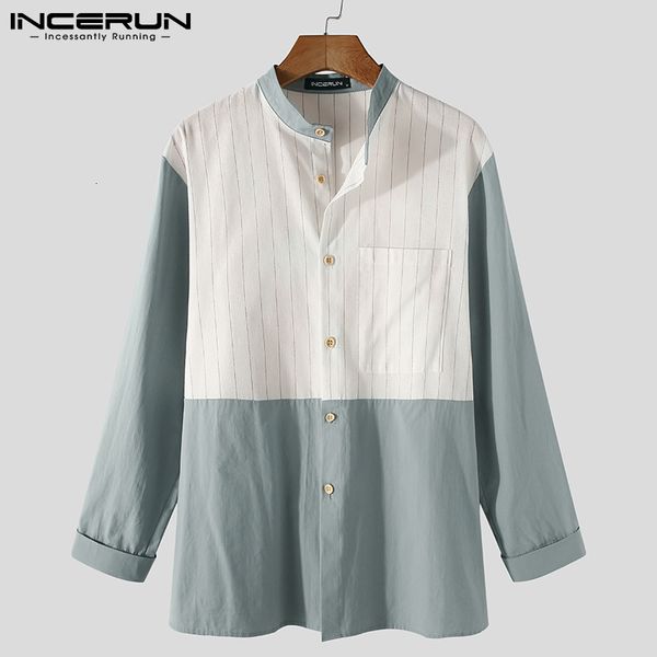 new incerun men shirt striped patchwork stand collar 2021 long sleeve blouse streetwear casual vintage button pockets camisas s-5xl ot5t, White
new incerun men shirt striped patchwork stand collar 2021 long sleeve blouse streetwear casual vintage button pockets camisas s-5xl ot5t, White
