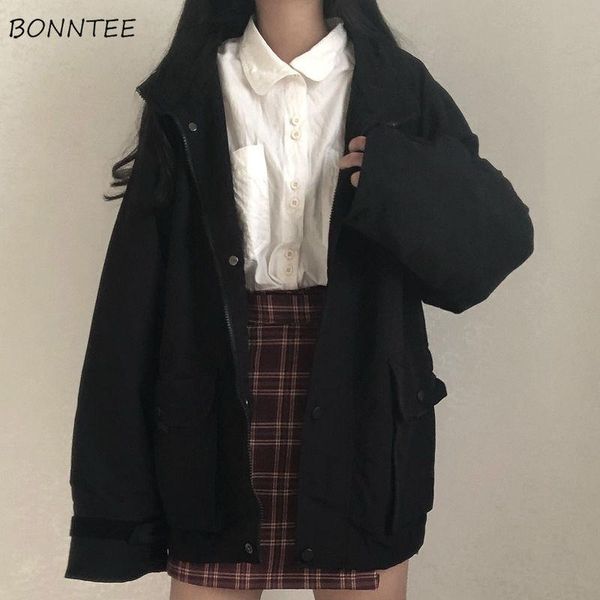 basic jackets women chic all-match retro solid zipper design ulzzang lovely fashion teens overcoats daily vintage womens outwear, Black;brown
basic jackets women chic all-match retro solid zipper design ulzzang lovely fashion teens overcoats daily vintage womens outwear, Black;brown