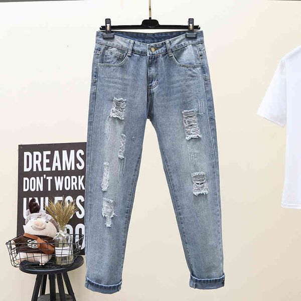 women's jeans torn brim pants big size for women spring and summer m200-jin fat high waist slimming straight cut beggar 9tb1, Blue
women's jeans torn brim pants big size for women spring and summer m200-jin fat high waist slimming straight cut beggar 9tb1, Blue