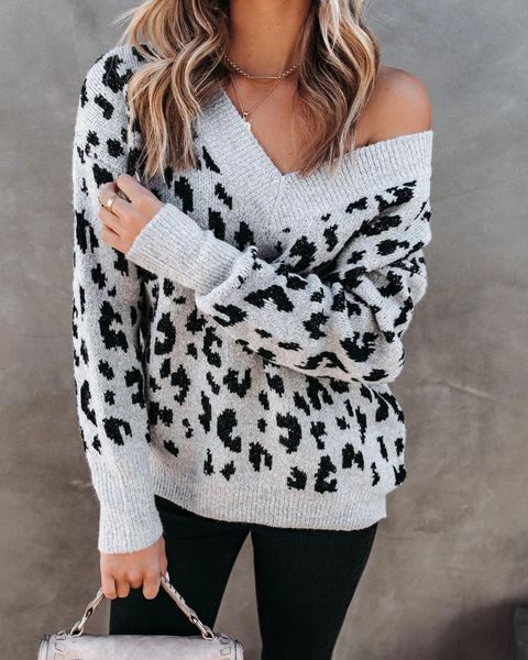 women's sweaters 2021 fashion women sweater autumn casual v-neck pullover leopard off-shoulder loose knit long-sleeved, White;black
women's sweaters 2021 fashion women sweater autumn casual v-neck pullover leopard off-shoulder loose knit long-sleeved, White;black