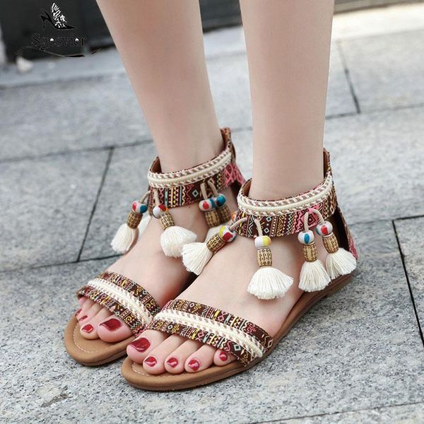 sandals sgesvier women shoes summer bohemia tassel tassels casual flat peep toe back zipper slipper plus size 42, Black
sandals sgesvier women shoes summer bohemia tassel tassels casual flat peep toe back zipper slipper plus size 42, Black