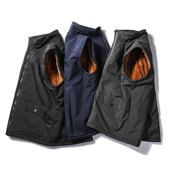 men's vests vest middle-aged and elderly men jacket 2021 winter fleece fashion casual male with many pockets, Black;white
men's vests vest middle-aged and elderly men jacket 2021 winter fleece fashion casual male with many pockets, Black;white