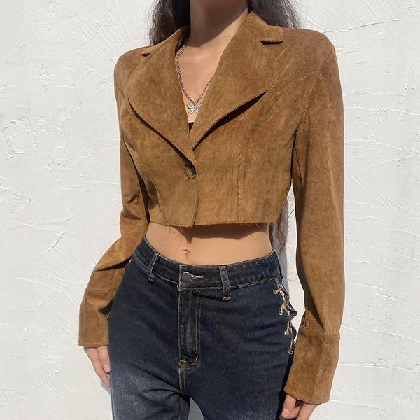 women's jackets fashion autumn outwear women slim fit button cardigan corduroy lapel jacket streetwear coat, Black;brown
women's jackets fashion autumn outwear women slim fit button cardigan corduroy lapel jacket streetwear coat, Black;brown