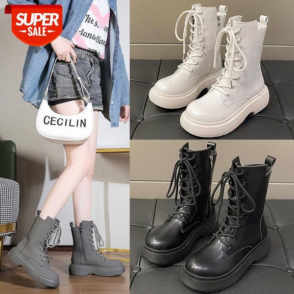british wind tube knight boots women's spring and autumn thin single motorcycle lace up thick soled increased martin #bx7c, Black
british wind tube knight boots women's spring and autumn thin single motorcycle lace up thick soled increased martin #bx7c, Black