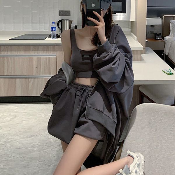 Top quality Joggers Women Set Plus Size Tracksuit 2021 Spring Sport Clothing Shorts Camisole Hoodies 3 Piece Suit Gray Sweatshirt MPQE, White;black
Top quality Joggers Women Set Plus Size Tracksuit 2021 Spring Sport Clothing Shorts Camisole Hoodies 3 Piece Suit Gray Sweatshirt MPQE, White;black