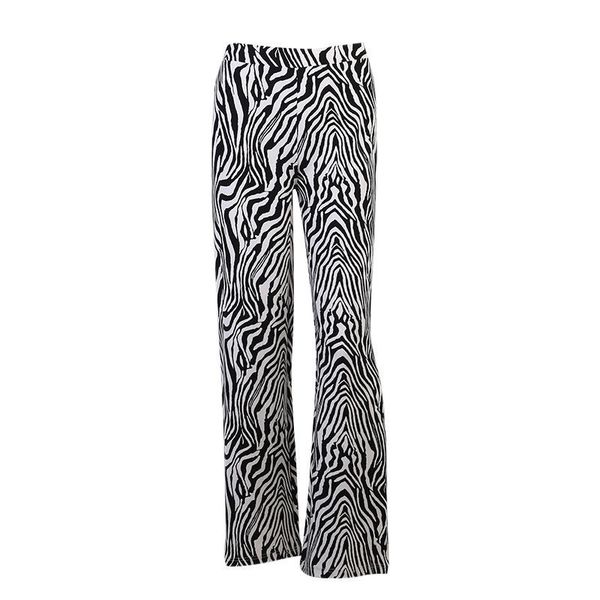 new womens zebra pattern casual pants trendy personality high waist european and american slim straight trousers, Black;white
new womens zebra pattern casual pants trendy personality high waist european and american slim straight trousers, Black;white