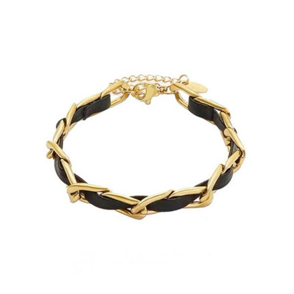 link, chain 2021 fashion leather woven bracelet retro thick woman jewelry couple bracelets, Black
link, chain 2021 fashion leather woven bracelet retro thick woman jewelry couple bracelets, Black