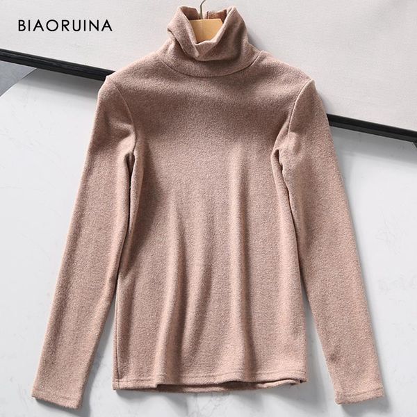 biaoruina women solid color soft skin friendly double sided blends all-match base knit pullover strech fashion turtlenck sweater, White;black
biaoruina women solid color soft skin friendly double sided blends all-match base knit pullover strech fashion turtlenck sweater, White;black