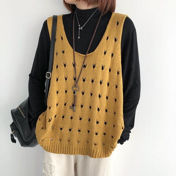 women's vests literature and art retro hollow ladies knitted vest spring loose large size casual outer sleeveless, Black;white
women's vests literature and art retro hollow ladies knitted vest spring loose large size casual outer sleeveless, Black;white