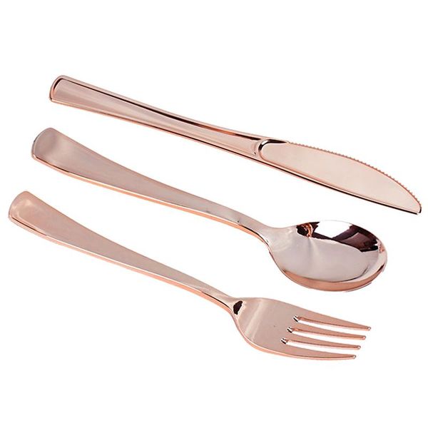disposable dinnerware 18pcs rose gold plastic tableware dessert knives forks spoon supplies cutlery set wedding birthday party decoration
disposable dinnerware 18pcs rose gold plastic tableware dessert knives forks spoon supplies cutlery set wedding birthday party decoration