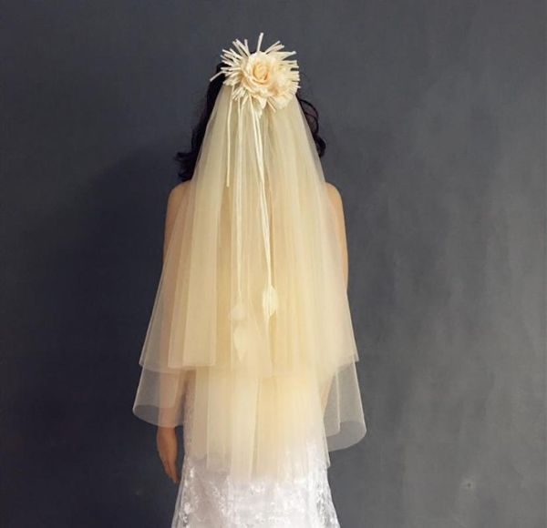 bridal veils short veil champagne flower double soft yarn with comb light wedding, Black
bridal veils short veil champagne flower double soft yarn with comb light wedding, Black