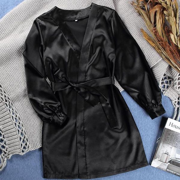 women's sleepwear satin black kimono robe gown summer dressing button-down sleeve nightwear bathrobe with belt thin rayon lingerie, Black;red
women's sleepwear satin black kimono robe gown summer dressing button-down sleeve nightwear bathrobe with belt thin rayon lingerie, Black;red