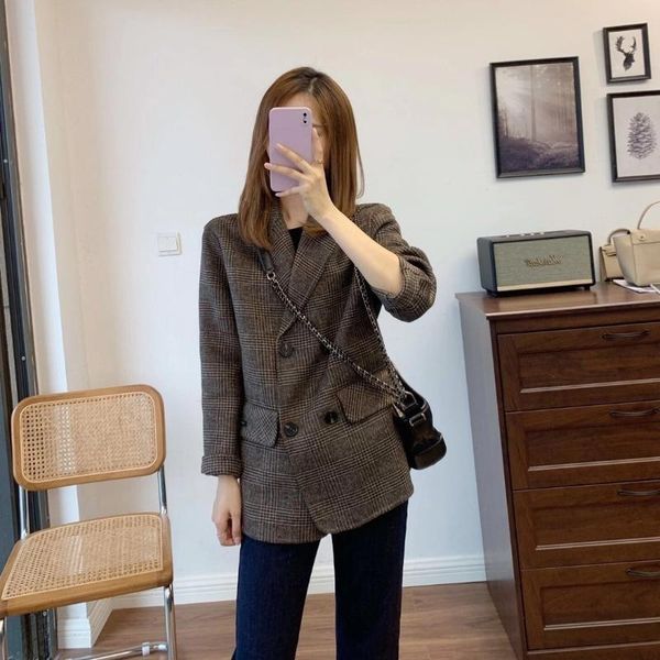women's wool & blends autumn winter ~ limit quantity 100 double-sided tweed plaid thick medium length suit coat for women, Black
women's wool & blends autumn winter ~ limit quantity 100 double-sided tweed plaid thick medium length suit coat for women, Black