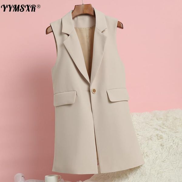 women's suits & blazers vest suit 2021 spring and autumn sleeveless loose fashion mid-length blazer high-quality office top, White;black
women's suits & blazers vest suit 2021 spring and autumn sleeveless loose fashion mid-length blazer high-quality office top, White;black