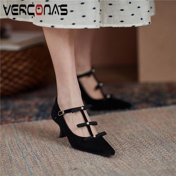 dress shoes verconas pointed toe pearl butterfly-knot t-strap women pumps casual cow suede high heels spring woman 2021 arrival, Black
dress shoes verconas pointed toe pearl butterfly-knot t-strap women pumps casual cow suede high heels spring woman 2021 arrival, Black
