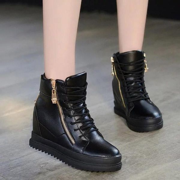 boots women sneakers casual shoes pu leather sport run with side zipper white high ankle platform sneaker 8344c, Black
boots women sneakers casual shoes pu leather sport run with side zipper white high ankle platform sneaker 8344c, Black