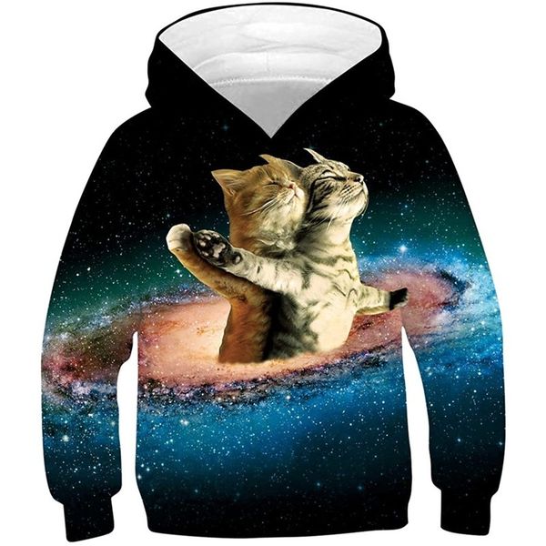 Planet cat pattern comfortable men and women novelty hoodie 3D printing pullover hooded sweater with pocket 100-160, Black
Planet cat pattern comfortable men and women novelty hoodie 3D printing pullover hooded sweater with pocket 100-160, Black