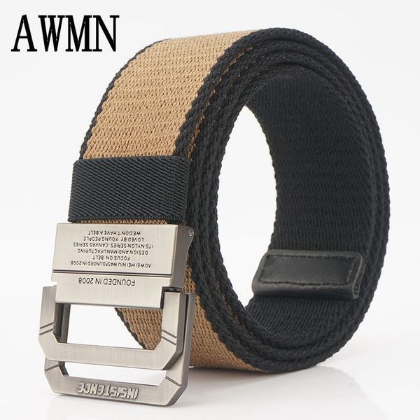 durable fashion the felt 2021 cotton canvas leisure belt men's double buckle, Black;brown
durable fashion the felt 2021 cotton canvas leisure belt men's double buckle, Black;brown
