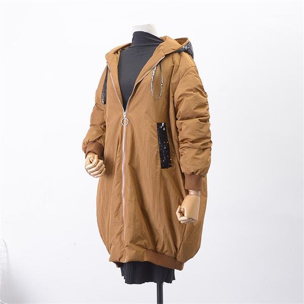 women winter jacket thick warm wadded cotton coat street style sequins hooded parkas female loose plus size outerwear women's down &, Black
women winter jacket thick warm wadded cotton coat street style sequins hooded parkas female loose plus size outerwear women's down &, Black
