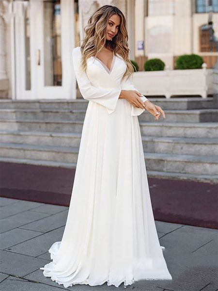 2021 new beach chiffon es y sleeve boho bridal gown white lace appliques wedding gowns custom made plus size v-neck u7eu
2021 new beach chiffon es y sleeve boho bridal gown white lace appliques wedding gowns custom made plus size v-neck u7eu