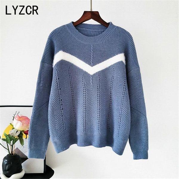 women's sweaters patchwork winter thick warm sweater women 2021 loose oversized whiter knitted for, White;black
women's sweaters patchwork winter thick warm sweater women 2021 loose oversized whiter knitted for, White;black