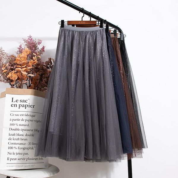 skirts vintage lurex mesh skirt autumn winter women's high waist pleated mid-length ball gown all-match a- line party, Black
skirts vintage lurex mesh skirt autumn winter women's high waist pleated mid-length ball gown all-match a- line party, Black
