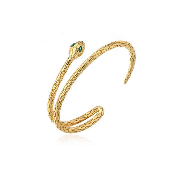 snake gold open bangle serpent green zircon cuff bracelet ophidian hand jewelry wrist accessories female fashion ornament women, Golden;silver
snake gold open bangle serpent green zircon cuff bracelet ophidian hand jewelry wrist accessories female fashion ornament women, Golden;silver