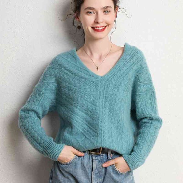 women's two piece pants 2021 autumn v cashmere neck sweater with lazy wind pure for woman, White
women's two piece pants 2021 autumn v cashmere neck sweater with lazy wind pure for woman, White