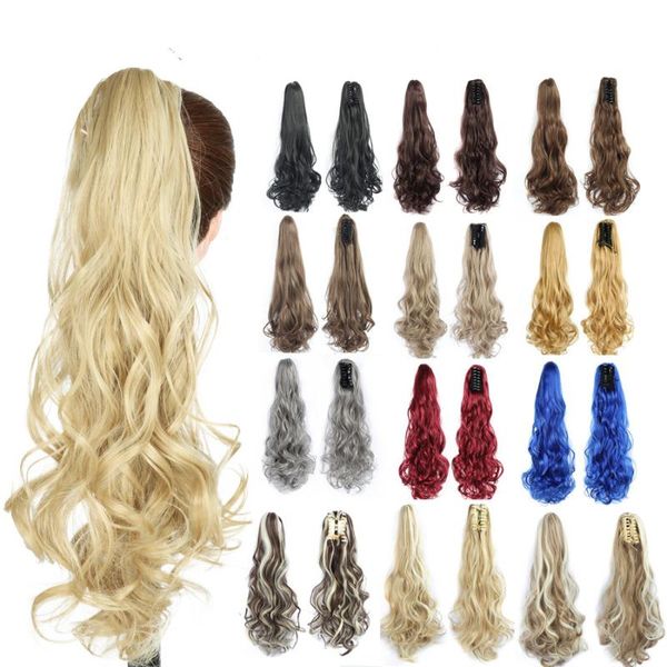 synthetic wigs ponytail claw clip drawstring false pigtail 22 inch curly wavy tail hairpiece pony attached, Black
synthetic wigs ponytail claw clip drawstring false pigtail 22 inch curly wavy tail hairpiece pony attached, Black