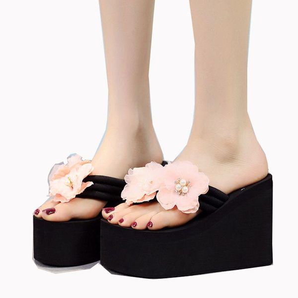 slippers summer women's shoes flower woman flip flops wedged platform designer beach, Black
slippers summer women's shoes flower woman flip flops wedged platform designer beach, Black
