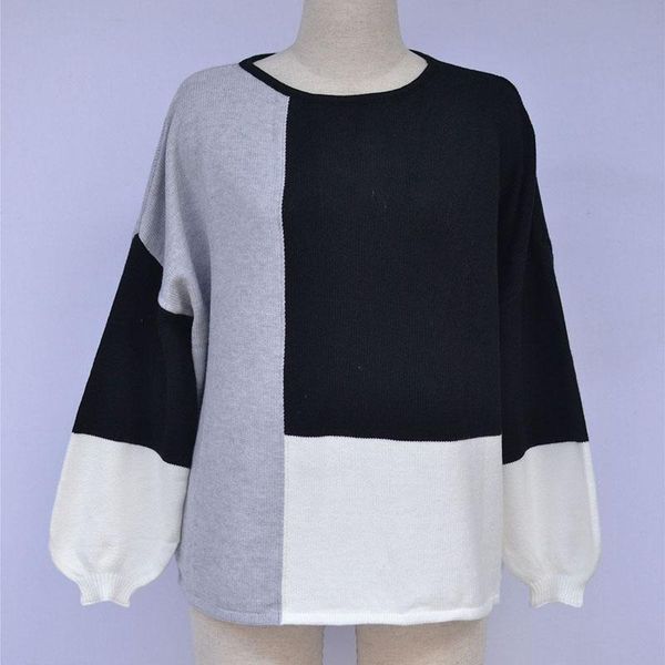 women's sweaters autumn winter america style stitching casual knitted sweater loose long-sleeved female gx493, White;black
women's sweaters autumn winter america style stitching casual knitted sweater loose long-sleeved female gx493, White;black