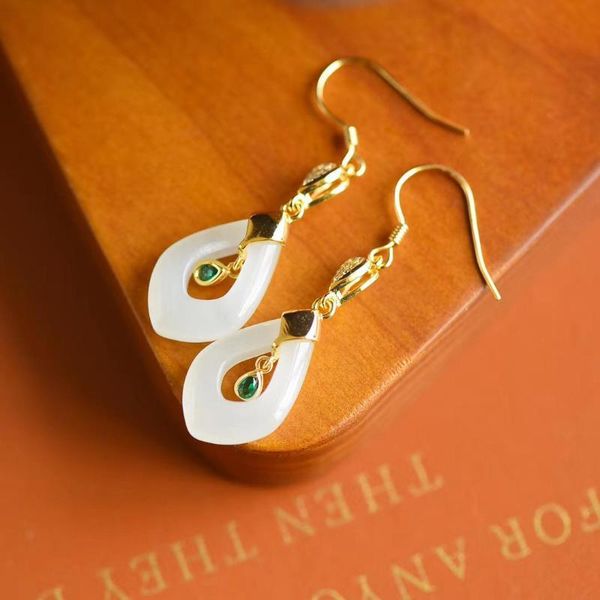 dangle & chandelier natural hetian white jade hollow pendant earrings chinese style retro designer craftsmanship charm women's silver j
dangle & chandelier natural hetian white jade hollow pendant earrings chinese style retro designer craftsmanship charm women's silver j