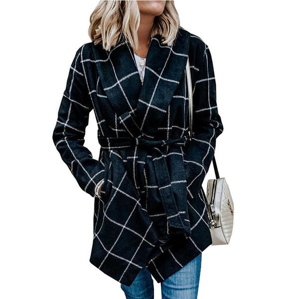 women's wool & blends autumn winter plaid coat women long sleeve outwear female blend coats windbreaker fashion turndown collar slim th, Black
women's wool & blends autumn winter plaid coat women long sleeve outwear female blend coats windbreaker fashion turndown collar slim th, Black