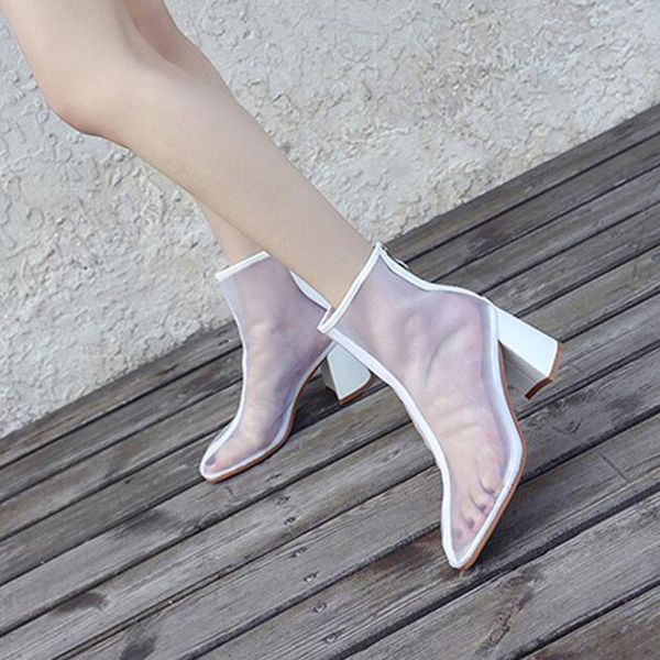 boots summer ankle mesh cut out hollow pointed toe bootie shoes woman transparent block thick high heel sandals ms-173, Black
boots summer ankle mesh cut out hollow pointed toe bootie shoes woman transparent block thick high heel sandals ms-173, Black