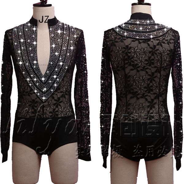 sparkly rhinestone latin dance men long-sleeve deep v lace black shirt male ballroom latin dance competition costume, Black;red
sparkly rhinestone latin dance men long-sleeve deep v lace black shirt male ballroom latin dance competition costume, Black;red