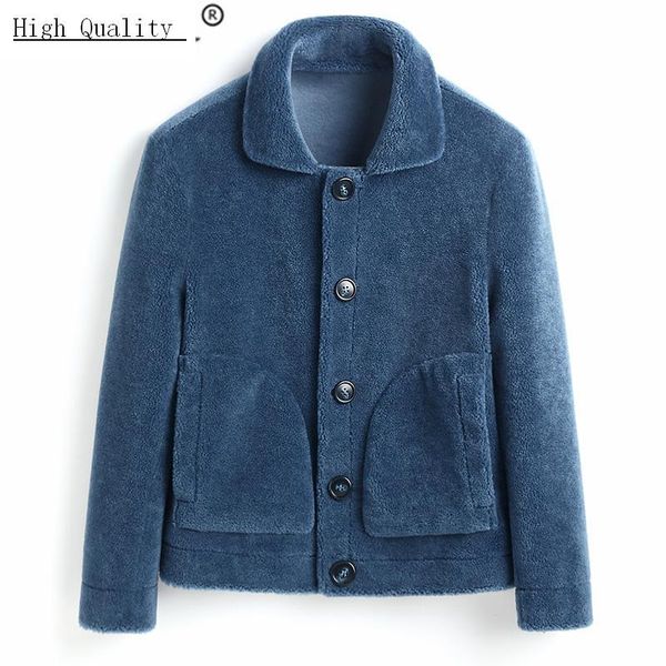 men's leather & faux fashion winter coat male real fur men clothing 2021 korean streetwear mens shearling jacket sheep casaco 19050, Black
men's leather & faux fashion winter coat male real fur men clothing 2021 korean streetwear mens shearling jacket sheep casaco 19050, Black
