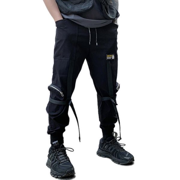 men's pants 2021 spring autumn streetwear hip hop ribbons sweatpants joggers trousers male fashion punk full length pencil, Black
men's pants 2021 spring autumn streetwear hip hop ribbons sweatpants joggers trousers male fashion punk full length pencil, Black