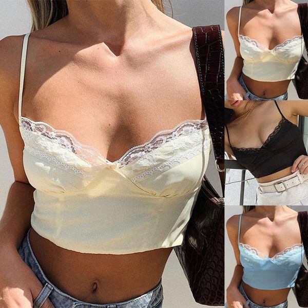 women backless sleeveless v neck lace trim crop mini vest camisole, Gray
women backless sleeveless v neck lace trim crop mini vest camisole, Gray