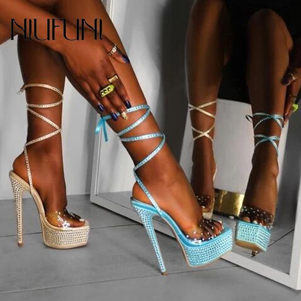 dress shoes rhinestone ankle strap 17cm stiletto high heels platform women's sandals peep toe gladiator women pvc transparent, Black
dress shoes rhinestone ankle strap 17cm stiletto high heels platform women's sandals peep toe gladiator women pvc transparent, Black
