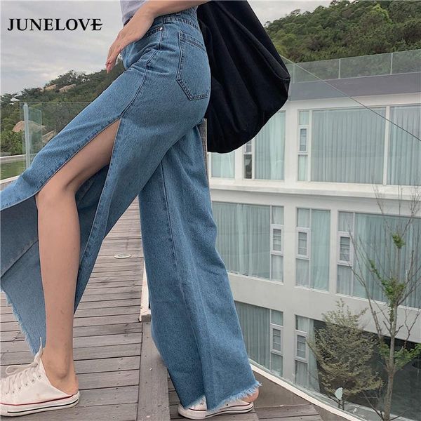 women's jeans junelove 2021 denim high waist flare boyfriend women full length loose casual spring split pants bottoms, Blue
women's jeans junelove 2021 denim high waist flare boyfriend women full length loose casual spring split pants bottoms, Blue