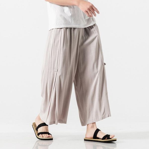 men's pants summer men hanfu thin wide leg large solid casual capris chinese style male zen tea clothes, Black
men's pants summer men hanfu thin wide leg large solid casual capris chinese style male zen tea clothes, Black