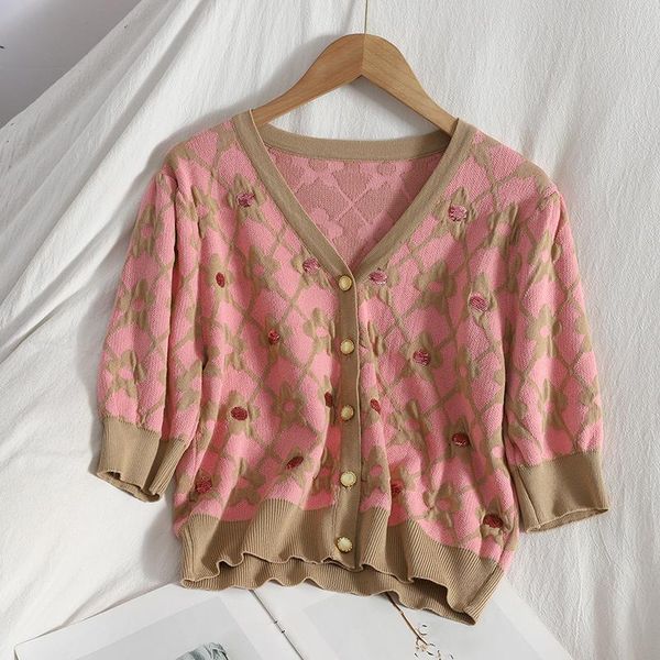 women's knits & tees 2021 vintage korean knitted cardigan women summer single-breasted buttons sweater elegant sweet crop jumpers pull, White
women's knits & tees 2021 vintage korean knitted cardigan women summer single-breasted buttons sweater elegant sweet crop jumpers pull, White