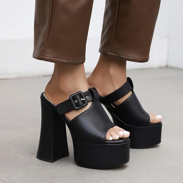 sandals women summer on platform slippers 2021 pu leather peep toe belt buckle exetrem high heels 15cm club shoes woman size 44, Black
sandals women summer on platform slippers 2021 pu leather peep toe belt buckle exetrem high heels 15cm club shoes woman size 44, Black