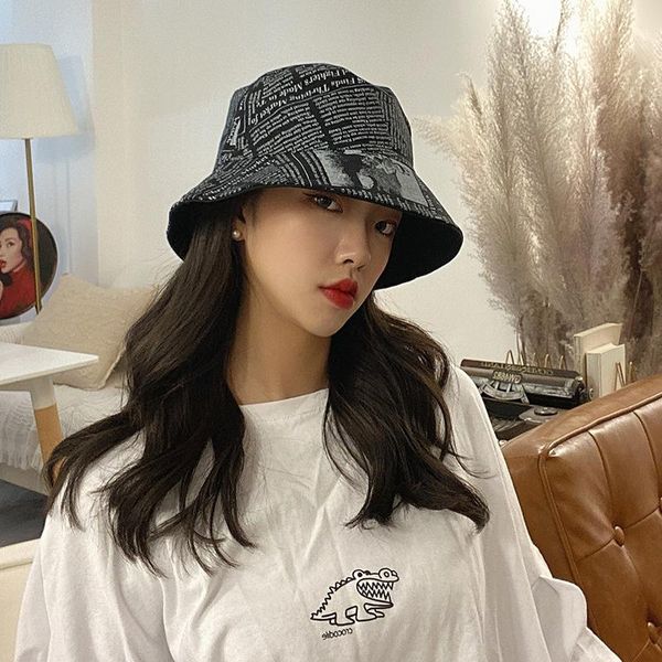spring and summer spaper pattern fisherman hat female japanese wild sun double-sided wearing retro basin m074 wide brim hats, Blue;gray
spring and summer spaper pattern fisherman hat female japanese wild sun double-sided wearing retro basin m074 wide brim hats, Blue;gray