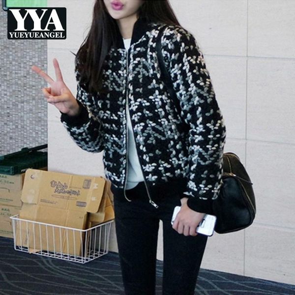 women's jackets high street fashion plaid tweed short coats women autumn winter casual zipper long sleeve jacket college bomber s-2xl, Black;brown
women's jackets high street fashion plaid tweed short coats women autumn winter casual zipper long sleeve jacket college bomber s-2xl, Black;brown