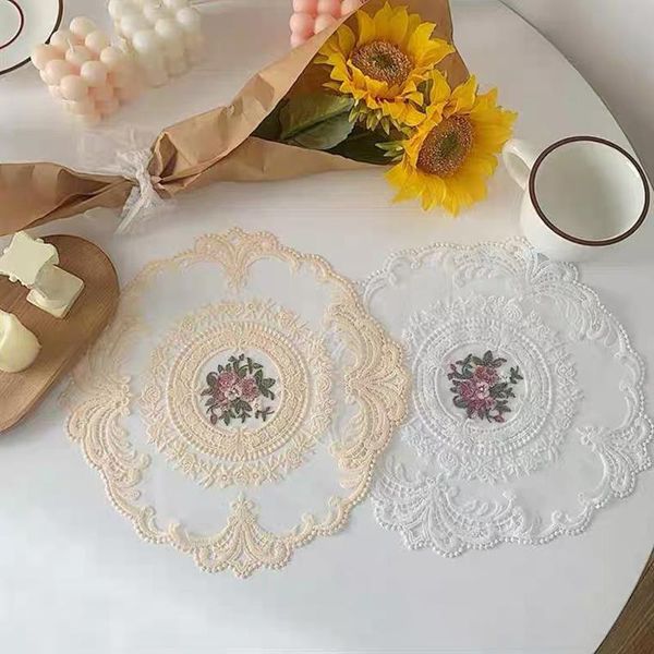 mats & pads 1pcs placemat embroidery craft european style lace fabric anti-scald 2 color for dining table insulation plate mat
mats & pads 1pcs placemat embroidery craft european style lace fabric anti-scald 2 color for dining table insulation plate mat