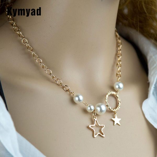 pendant necklaces kymyad collier femme choker necklace women gold color star jewelry for simulated pearl, Silver
pendant necklaces kymyad collier femme choker necklace women gold color star jewelry for simulated pearl, Silver