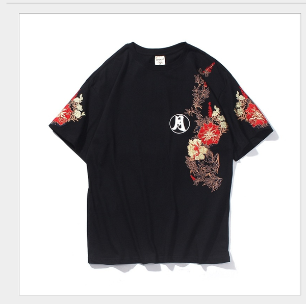 2021 new chinese style embroidery five-point sleeve t-shirt male loose t-shirt, White;black
2021 new chinese style embroidery five-point sleeve t-shirt male loose t-shirt, White;black